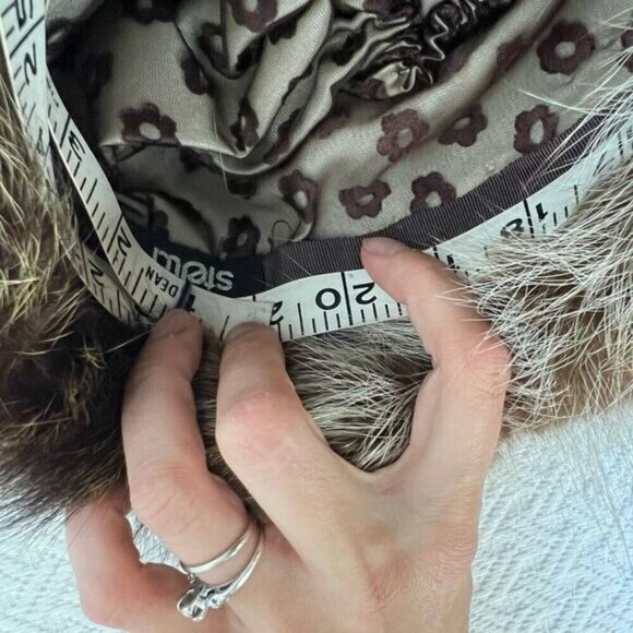 Vintage 80s Stella Creations Real Mink Fur Lined Women’s Hat Winter Warm Natural - Picture 10 of 11